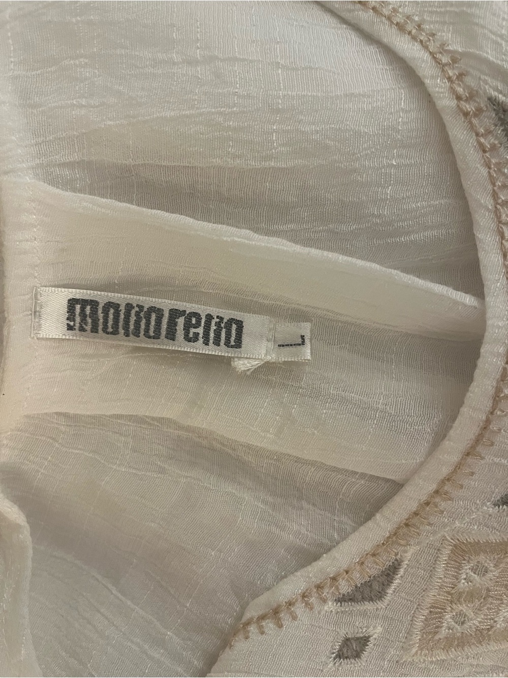 Embroidered Boho Ivory Tunic Dress - Picture 7 of 8